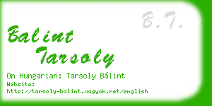 balint tarsoly business card