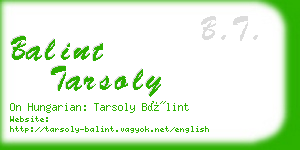 balint tarsoly business card